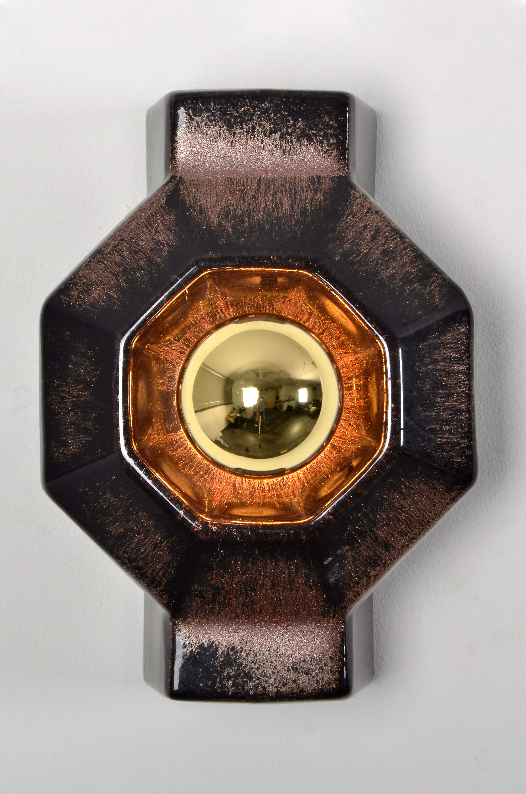 Space Age Ceramic Fat Lava Wall Lamp from Pan, 1970s