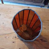 Vintage Lamp from the 60s Colored Glass, Tin and Earthenware