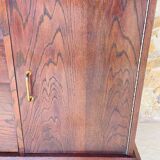 Large vintage chest of drawers with four drawers and one door in oak, circa 1960s
