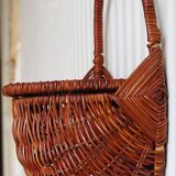 Woven rattan wall basket