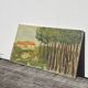 Old painting of a forest landscape in Les Landes