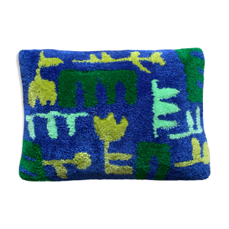 Coussin tufté laine