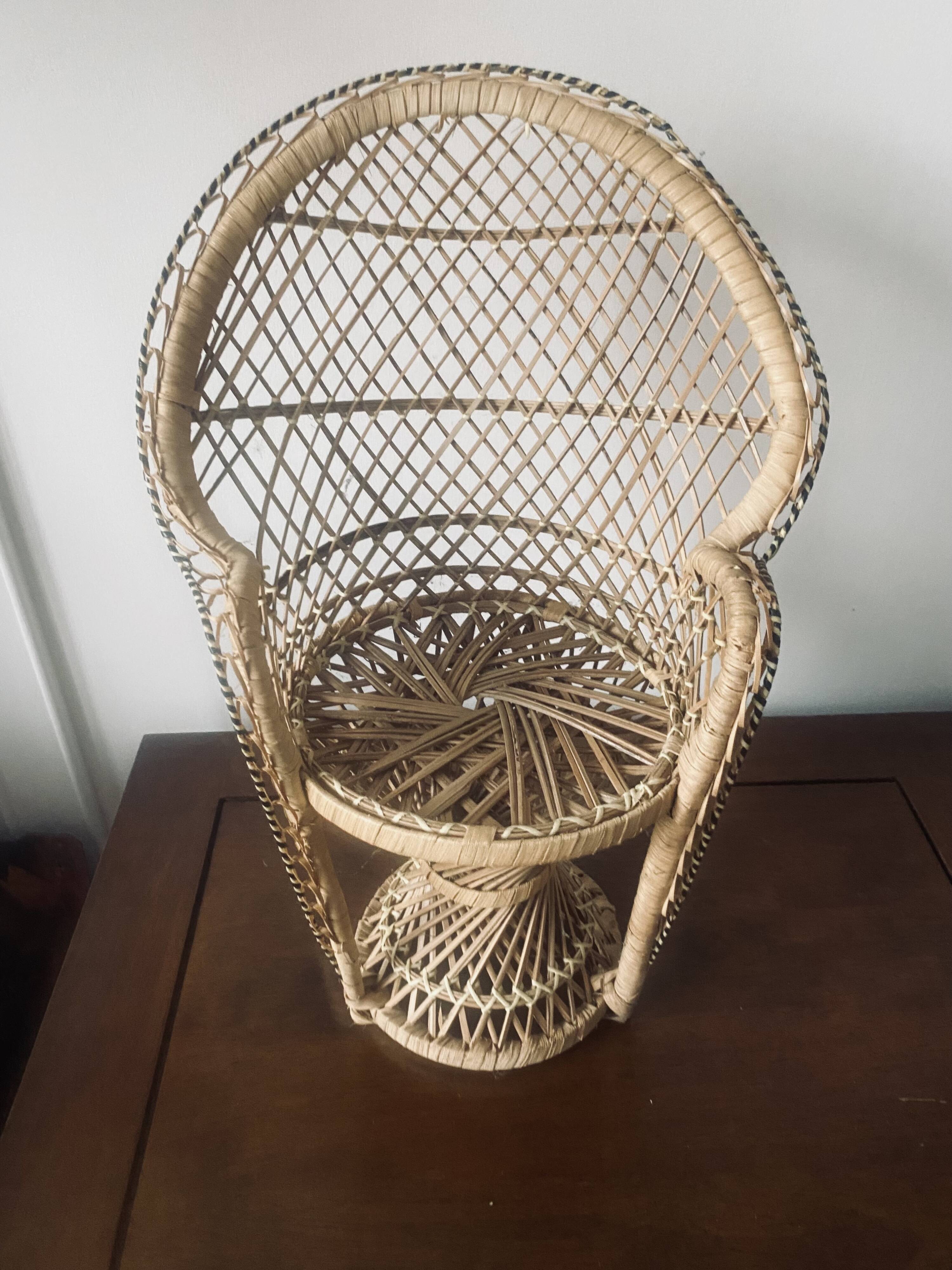 rattan doll chair