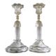 Pair of glass figure candle holders