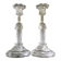 Pair of glass figure candle holders