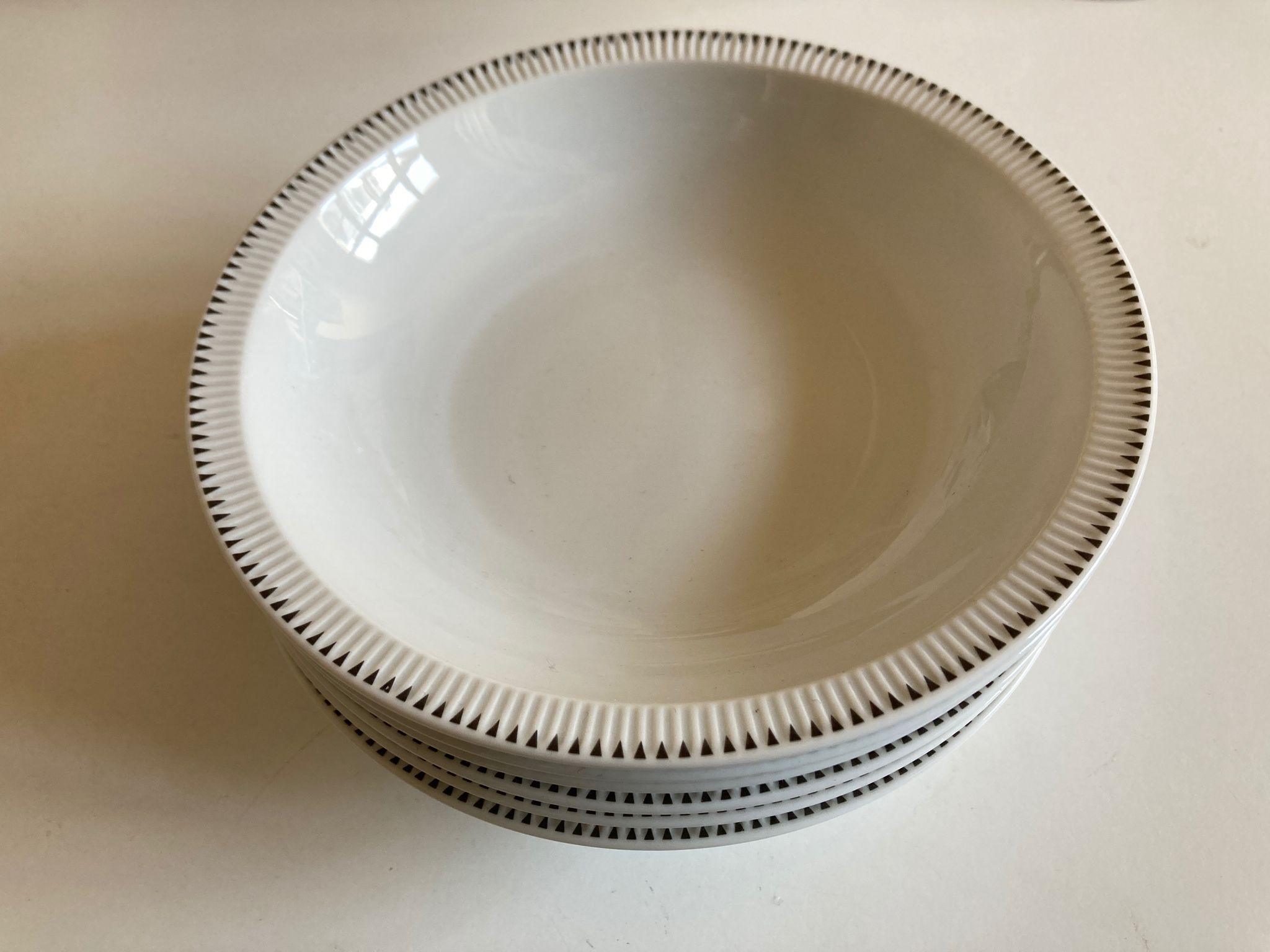 Set of 6 plates cap mid century neo classic Scandinavian 1960