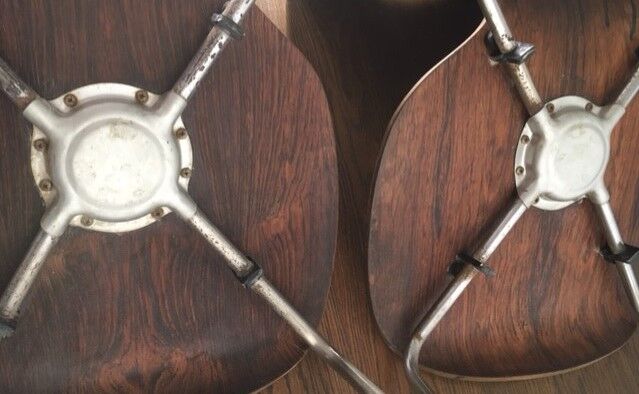 Pair of butterfly 3107 chairs by Arne Jacobsen pilot version, 1955