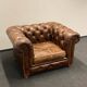 Handcrafted Brown leather Chesterfield Club Armchair