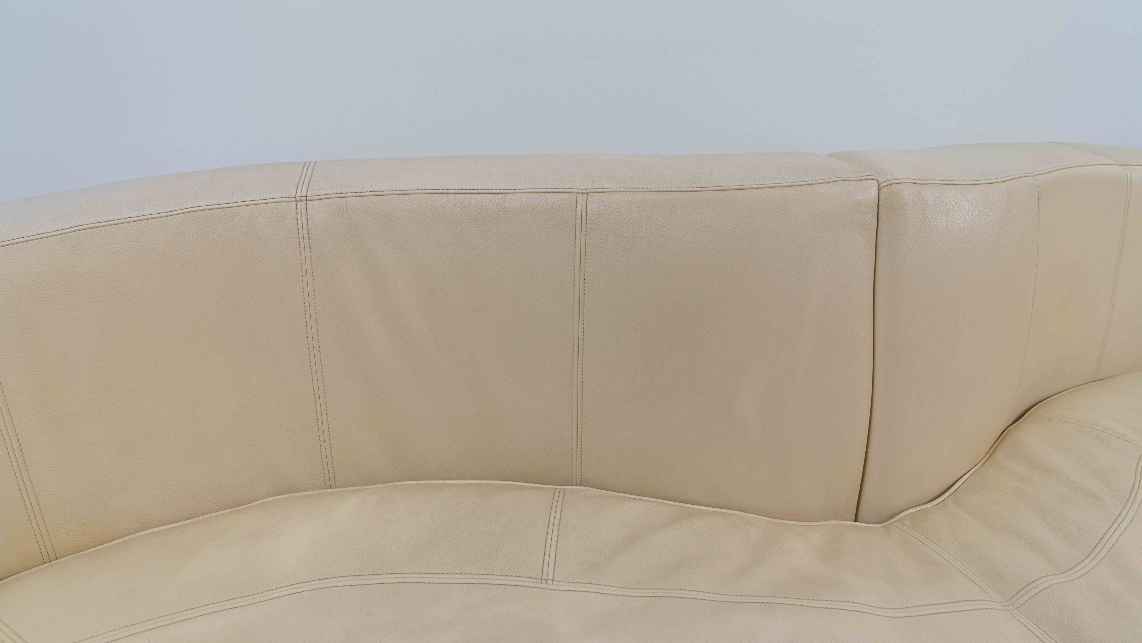 BRETZ Eves Island Creme, 4-Seater Sofa in Leather