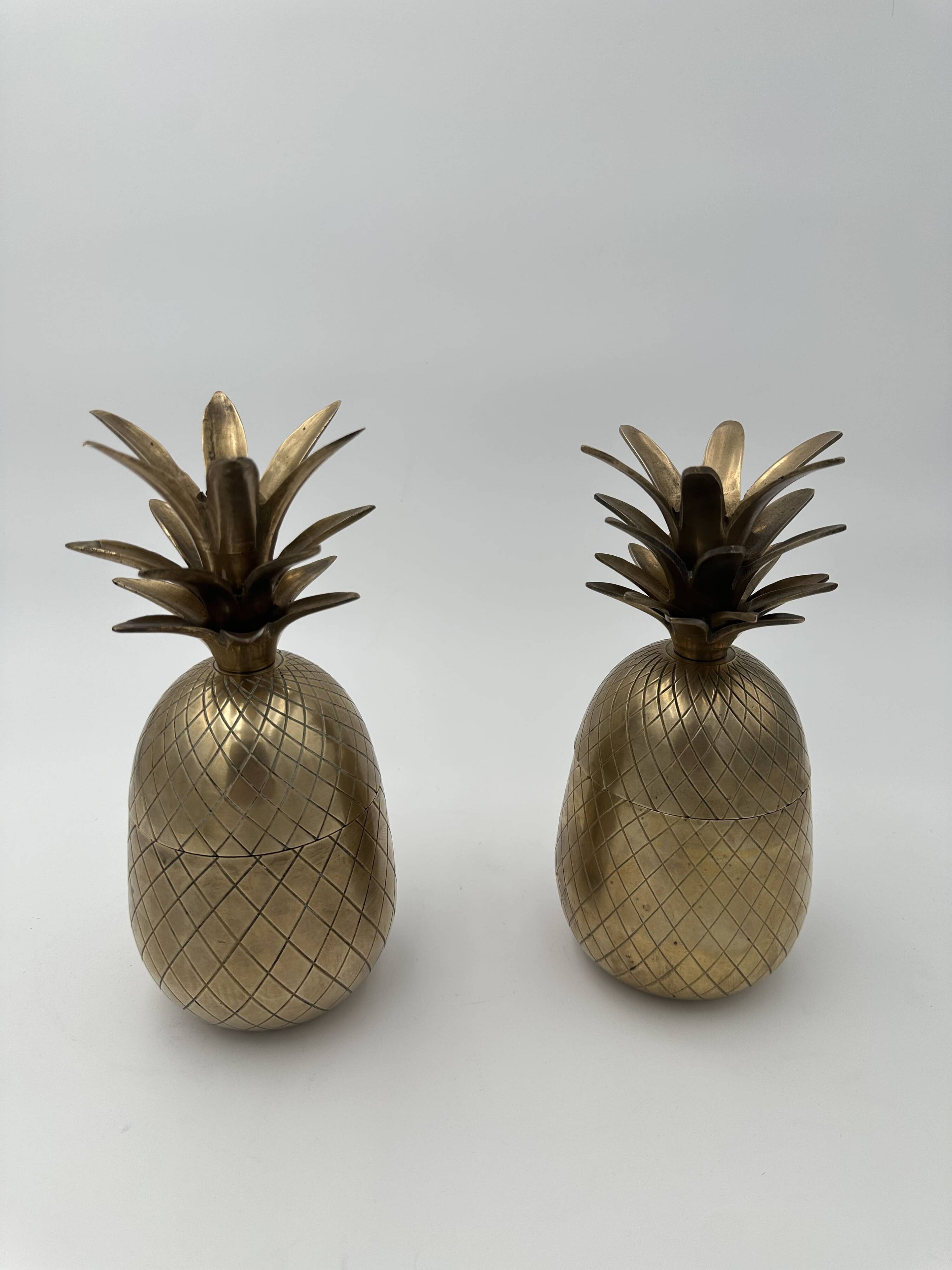 Pair of "Pineapple" Ice Buckets in Brass, in the Style of Mauro Manetti, A