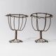 Lot of 2 antique wire candlesticks, 1850s.