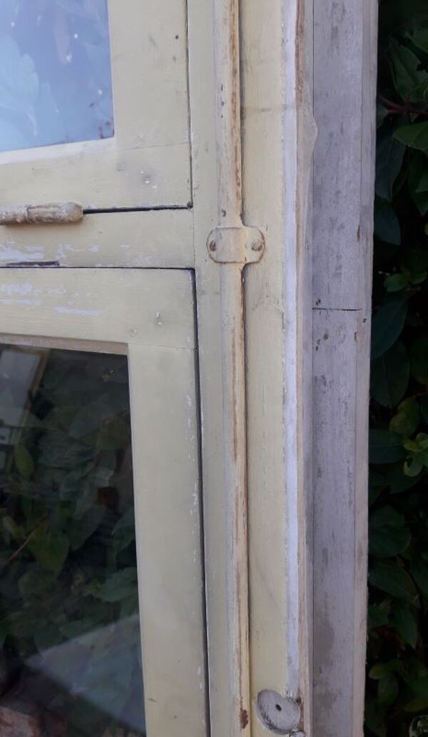 Verrière bois 3 fenêtres à soufflet et abbatant