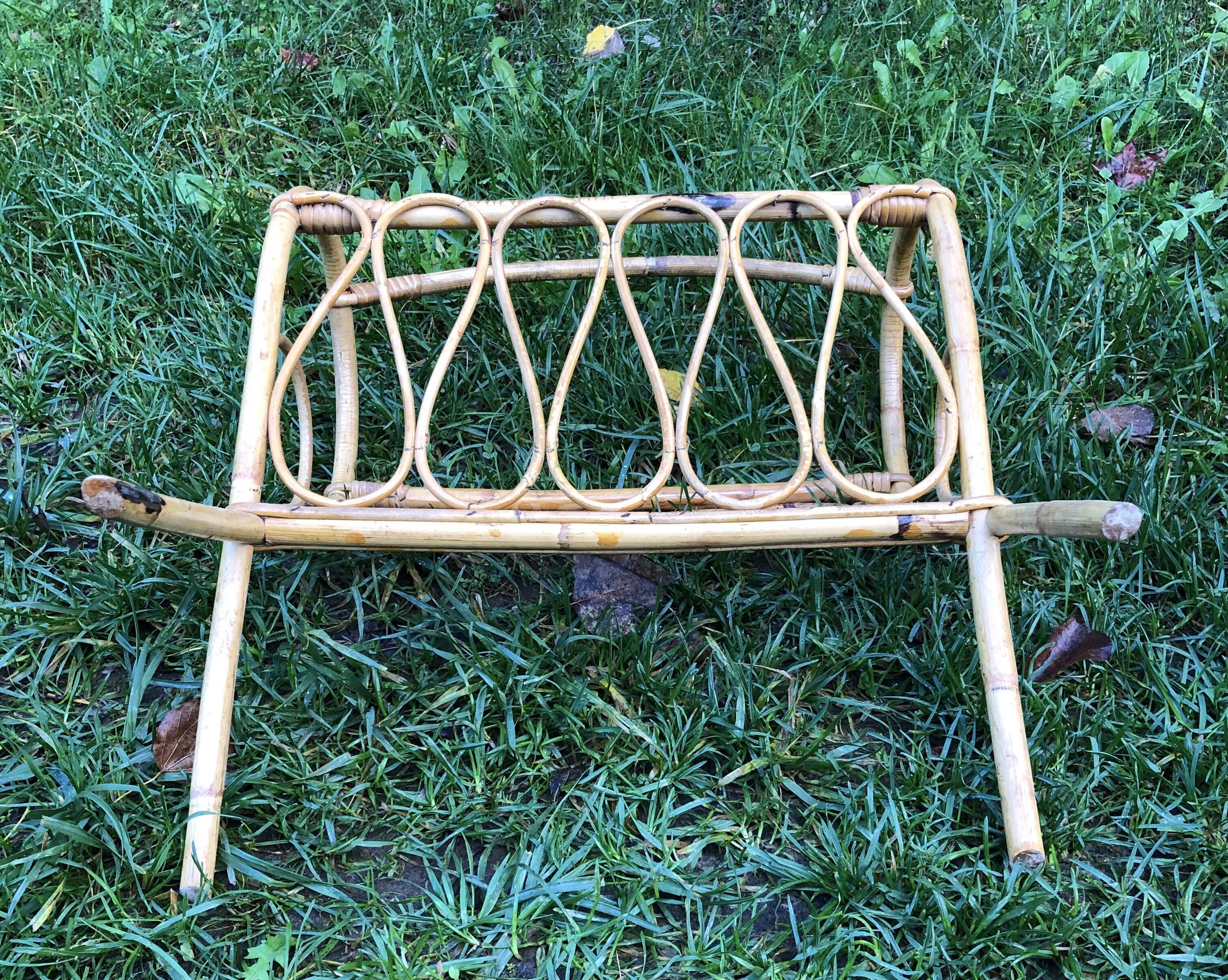 Rattan magazine holder