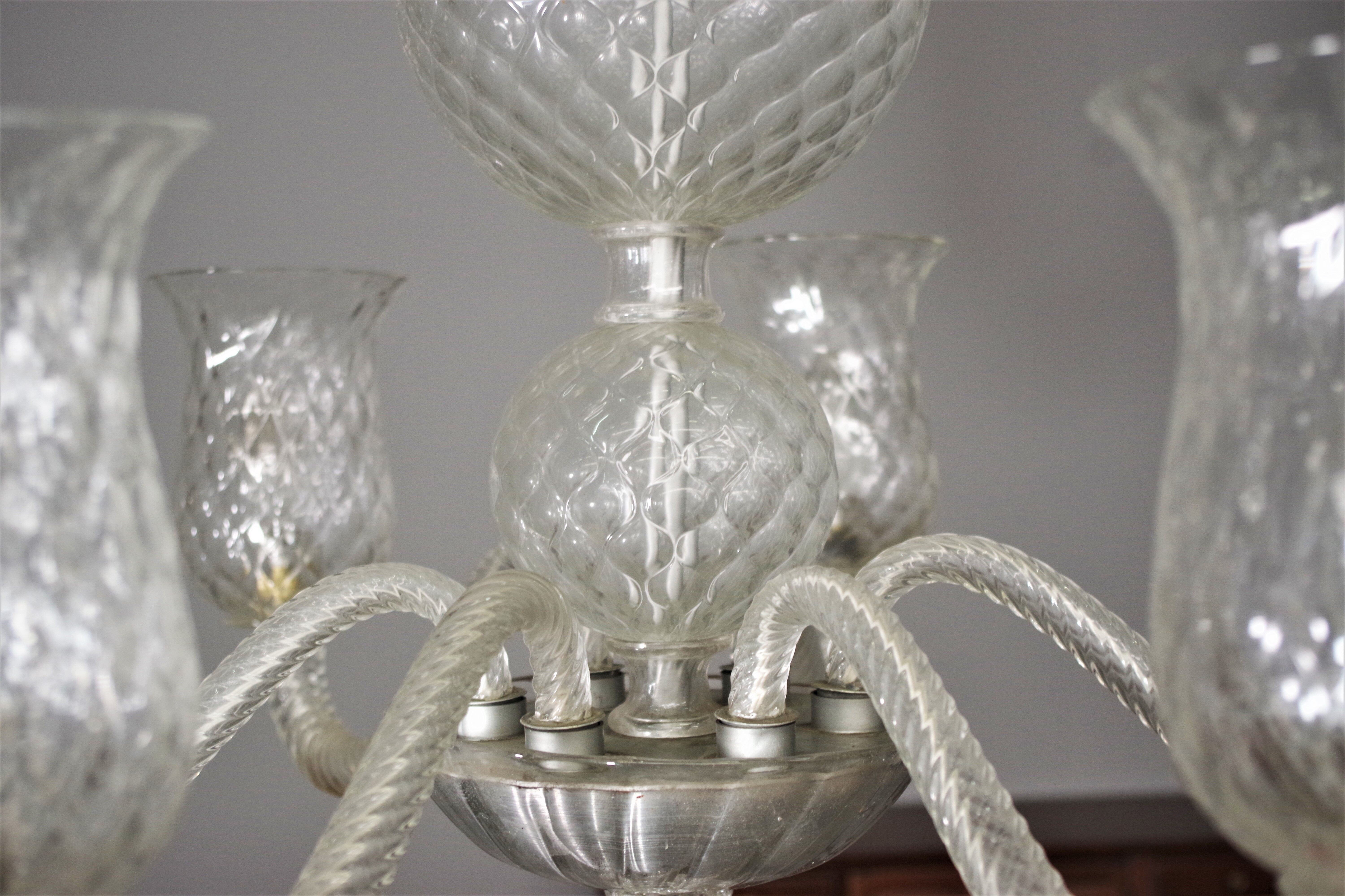 Venini ceiling lamp in Murano glass, 1950