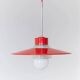Danish ceiling light in red metal and glass - Mid-Century Design - 1960s