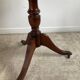 Antique Mahogany and Leather Side Table on Casters
