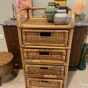 Storage furniture, rattan chest of drawers