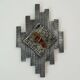 mid century brutalist style wrought iron and glass WALL LAMP sconce 060/70s
