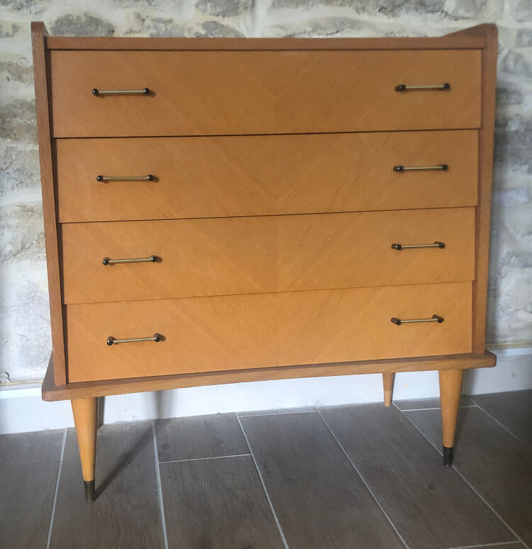 60s chest of drawers, compass feet