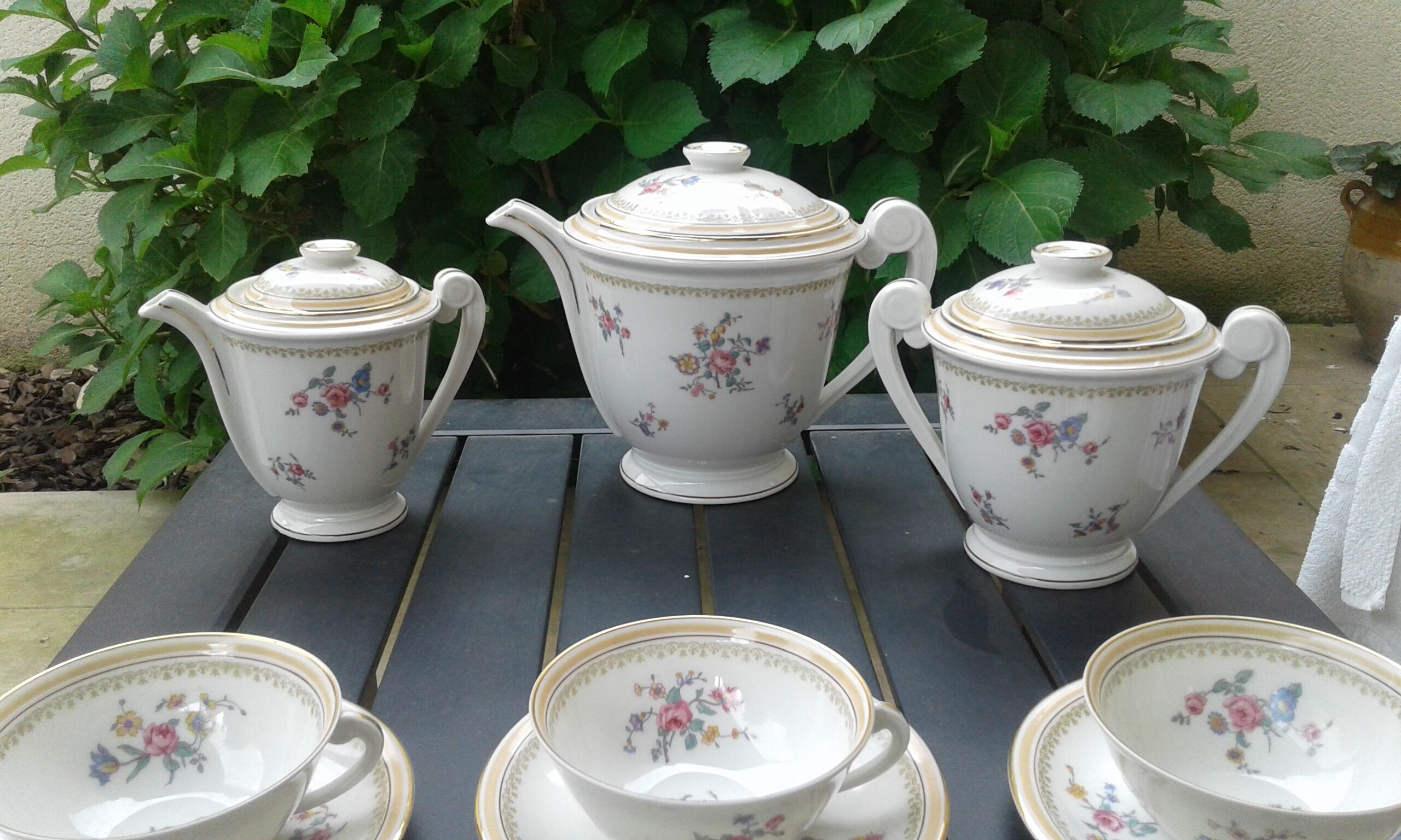 Coffee service, porcelain limoges, Charles Ahrenfeldt, circa 50