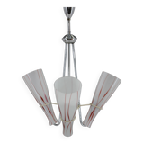 1970s Glass Chandelier , Czechoslovakia