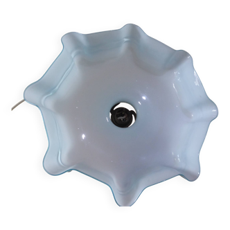 vintage opaline blue glass lampshade from Czechoslovakia 240533