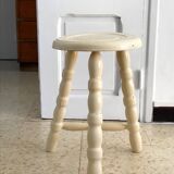 Vintage tripod stool from the 70s painted wood