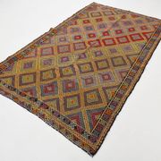 5x8 Yellow & Red Handmade Kilim Rug, 150x247Cm