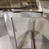 Vintage glass and chrome coffee table 1970