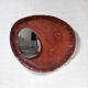 Sculptural Free Form Leather Mirror, France, 1990s