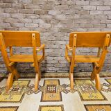 Pair of solid wood armchairs 1960