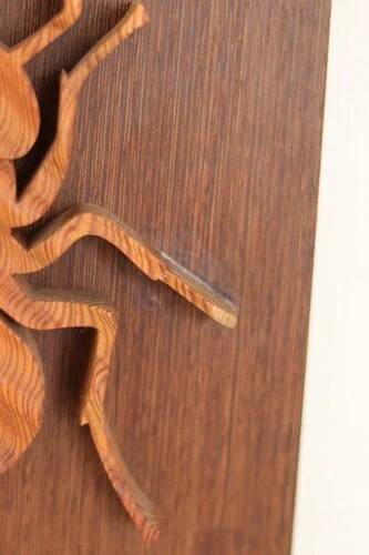 Plaque décorative en bois avec motif d'insecte