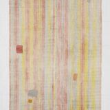 5x7 Pale Red & Yellow Striped Kilim Rug, 147x229Cm