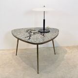 Mosaic and brass coffee or side table by Berthold Müller, 1960s
