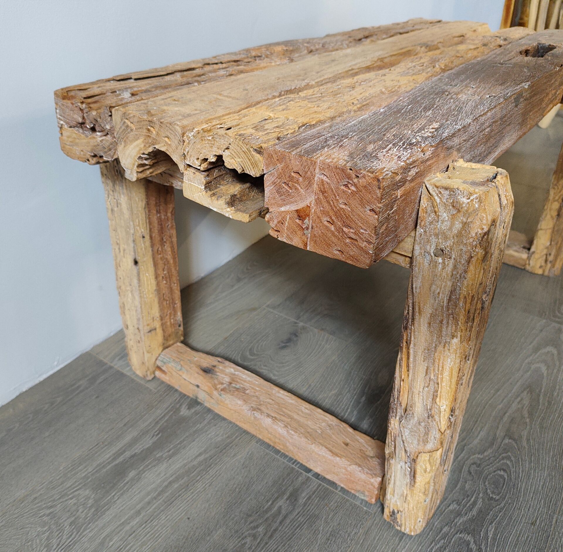 Coffee table in reclaimed wood