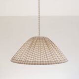 Vichy pendant light, conical shape "Malala Vichy sand and off-white"