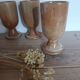 3 mazagrans / authentic vintage natural stoneware cups