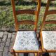 Lot de 6 chaises en bois Tissu floral