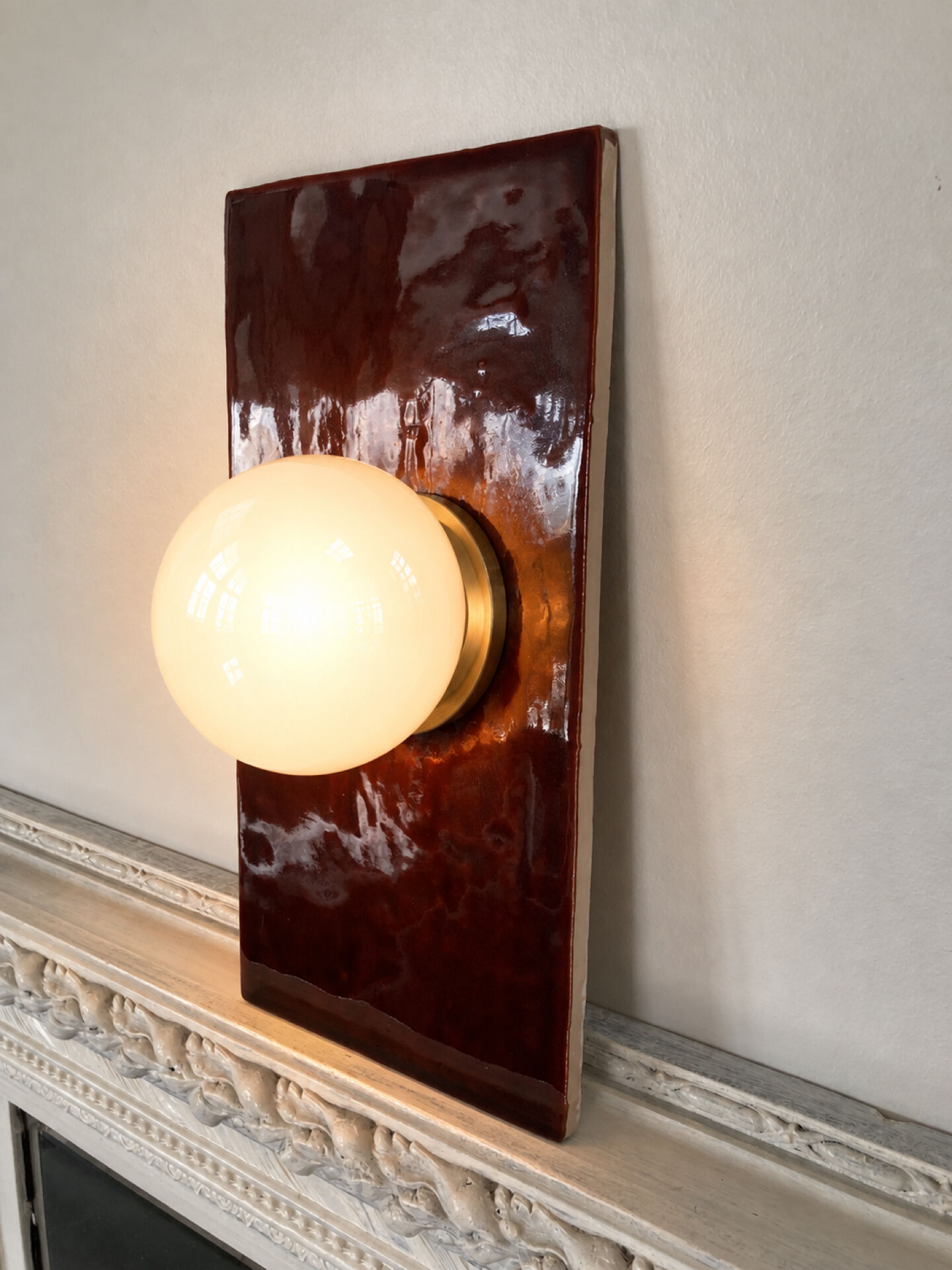 Ceramic zellige wall lamp