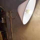 Lampadaire fer  martelé  1960  peint or patiné ,réglable 180cm a 150cm