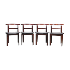 Suites 4 chaises scandinaves - palissandre cuir