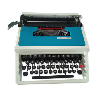 Blue underwood 315 typewriter