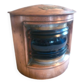 lantern lantern in copper and blue curved glass nautical object