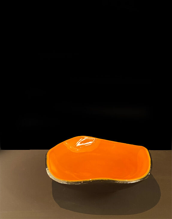 Orange ceramic dish