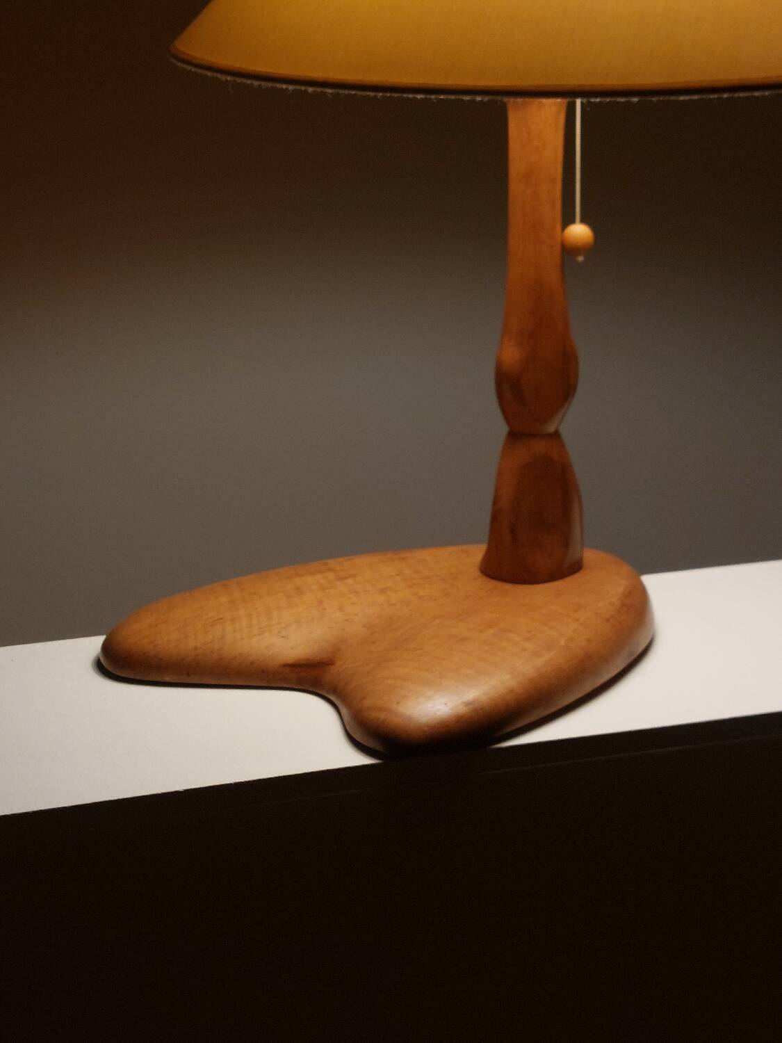 Beautiful one of a kind hand carved organic Art deco table lamp