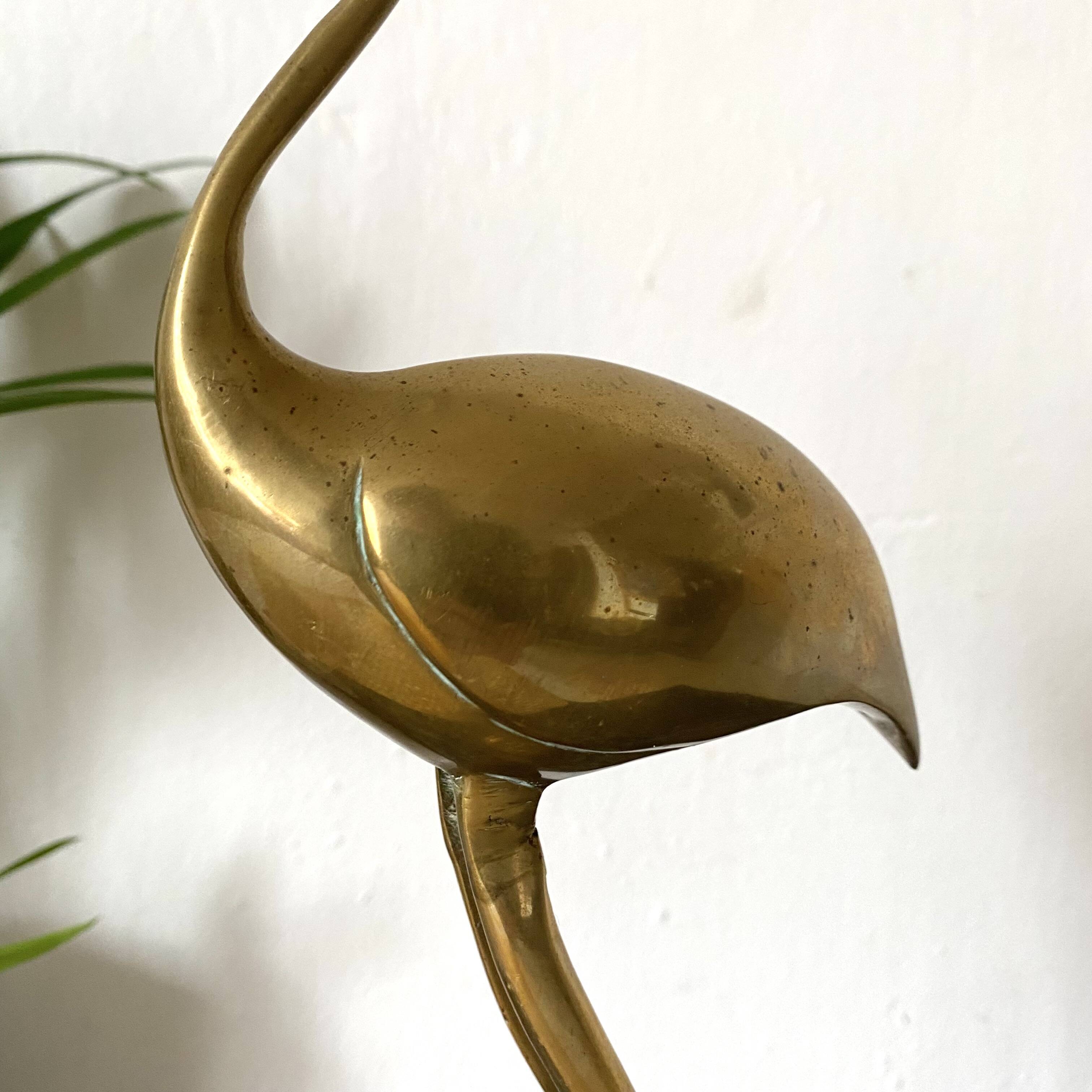 Oiseau en laiton doré 36 cm