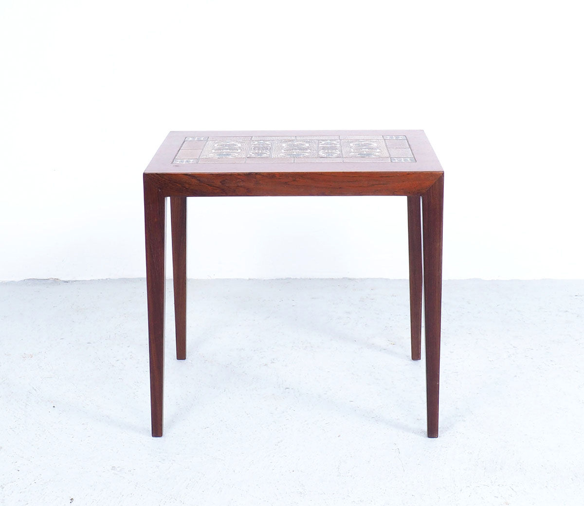 Rosewood Side Table with Baca Tiles by Severin Hansen for Haslev Møbelsnedkeri, 1960s