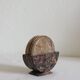 Set of 6 vintage stone/marble coasters and case