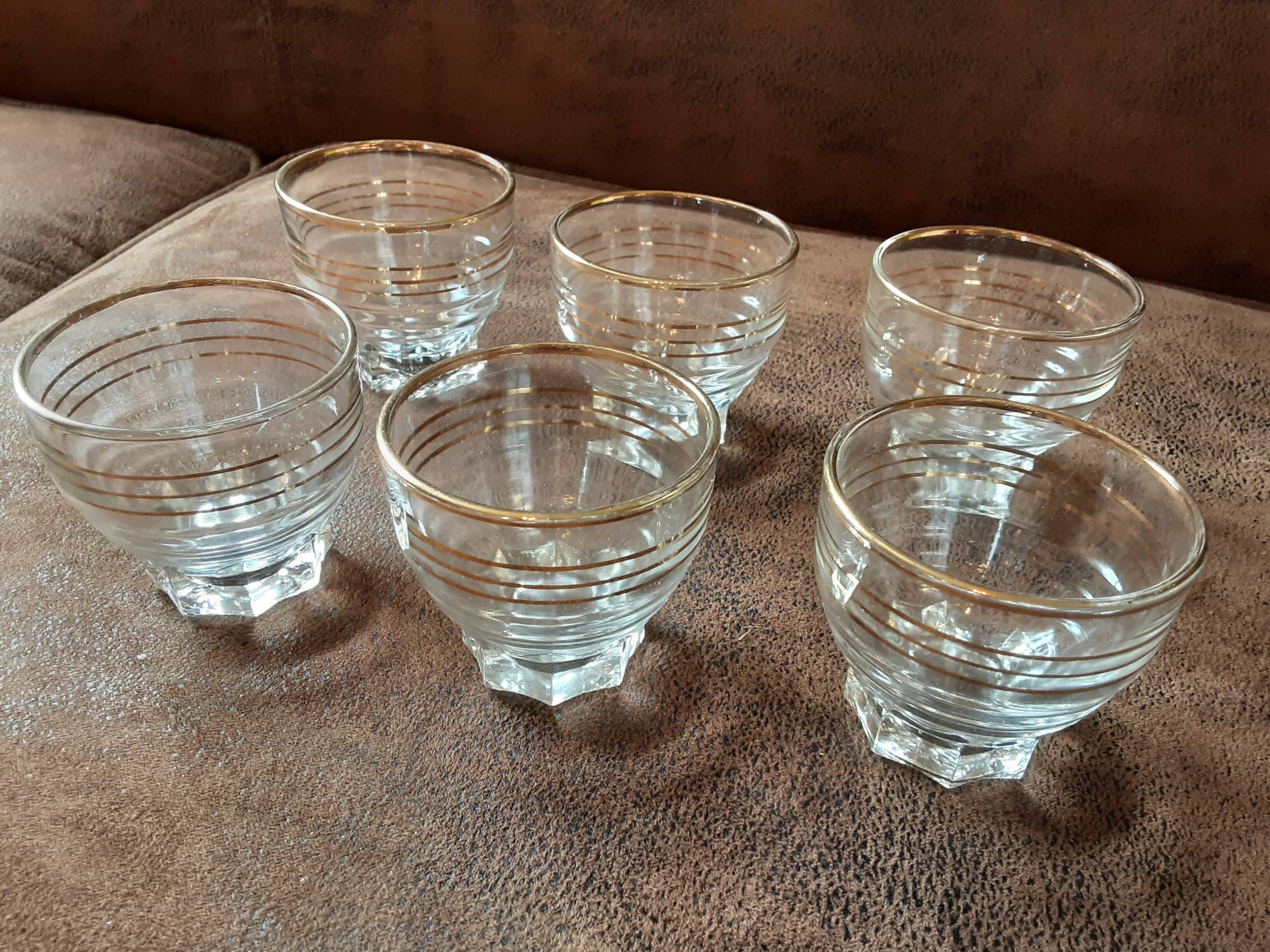 Set of 6 crystal digestive glasses