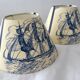 Lot de 2 abat-jour, toile jouy deco Marine